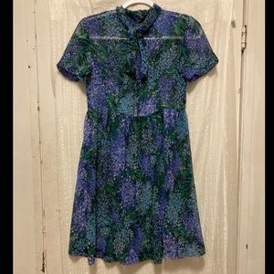 Vintage 60s Chiffon Sheer Lilac Floral dress